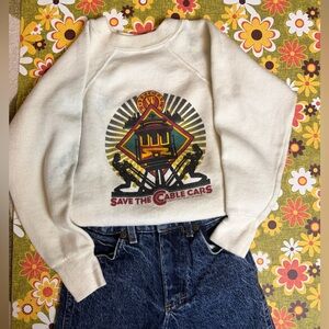 Kid's Vintage 1980s "Save The Cable Cars" San Francisco Crewneck Sweatshirt 6T